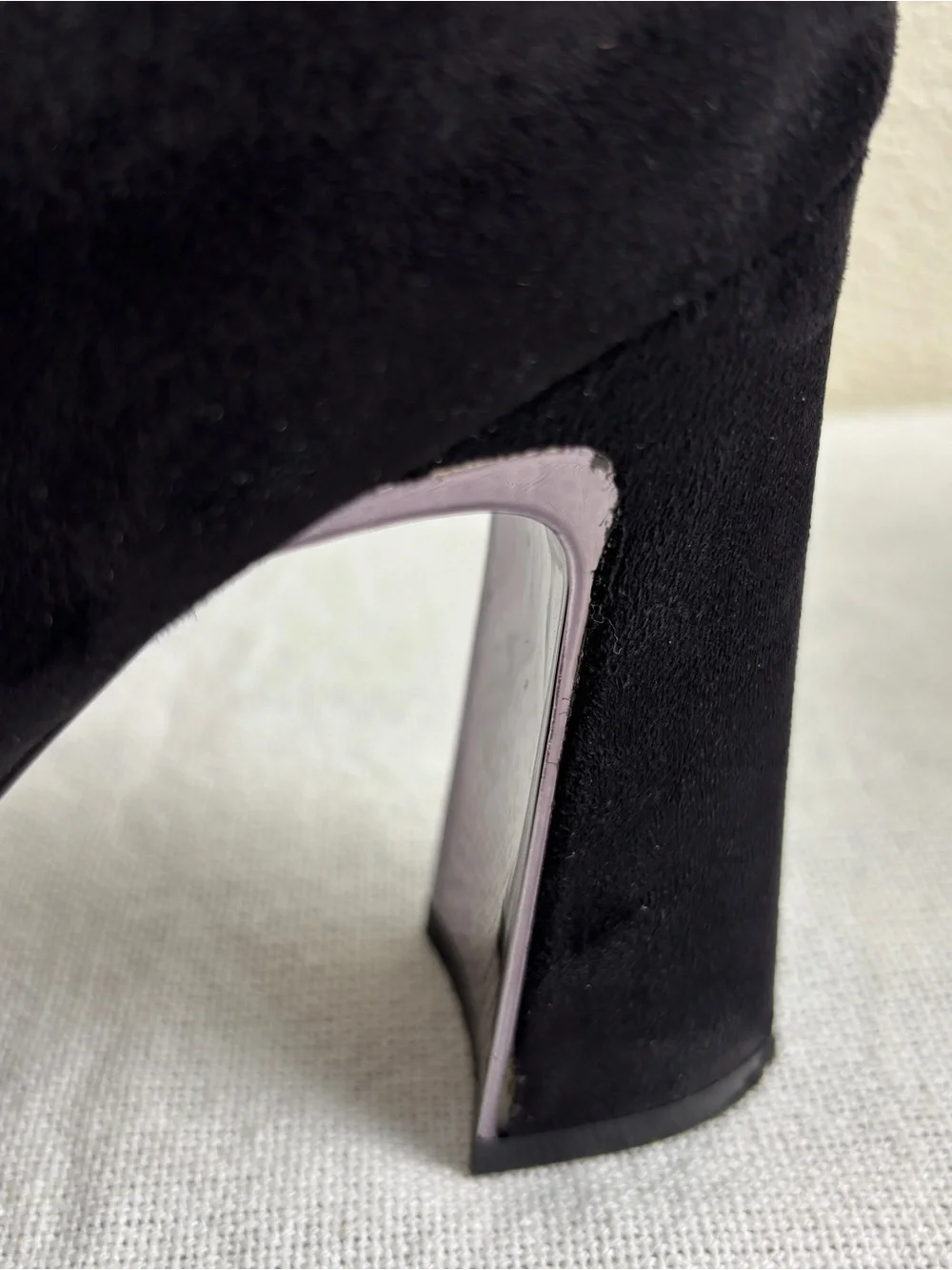 Impo Othella Black Suede Mid-Calf Boots Silver-toned Metallic Block Heel Size9.5